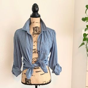 Seven7 Striped Denim Top